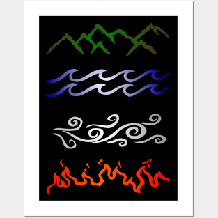 Four elements of nature v2 Posters and Art